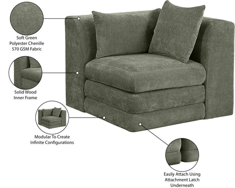 Newport Green Fabric Upholstered Modular Corner Chair - Ornate Home