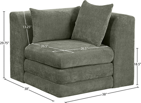 Newport Green Fabric Upholstered Modular Corner Chair - Ornate Home