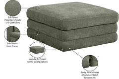 Newport Green Fabric Upholstered Modular Ottoman - Ornate Home