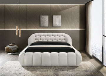Newquay White Eastern King Bed - Ornate Home