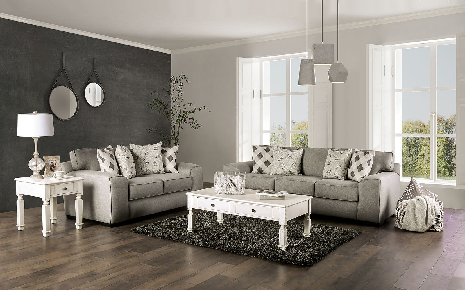 Newry Gray Loveseat - Ornate Home