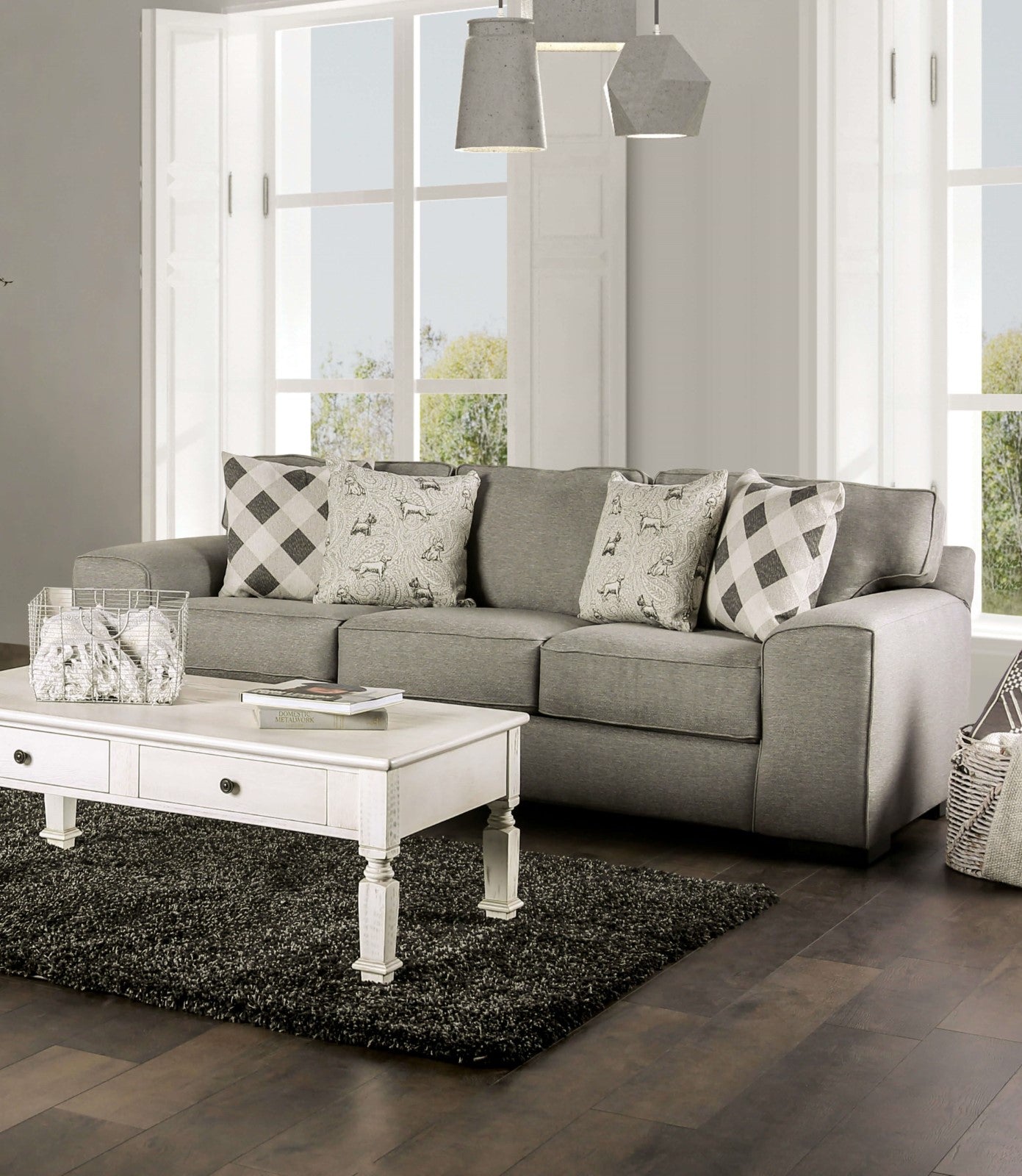 Newry Gray Sofa & Loveseat - Ornate Home