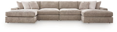 Nexora-Court Burlap 4-Piece Double Chaise Sectional - Ornate Home