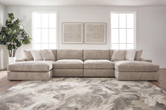 Nexora-Court Burlap 4-Piece Double Chaise Sectional - Ornate Home
