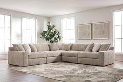 Nexora-Court Burlap 5-Piece Sectional - Ornate Home