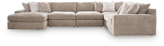 Nexora-Court Burlap 5-Piece Sectional with Left-Facing Chaise - Ornate Home