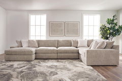 Nexora-Court Burlap 5-Piece Sectional with Left-Facing Chaise - Ornate Home