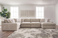 Nexora-Court Burlap 5-Piece Sectional with Right-Facing Chaise - Ornate Home