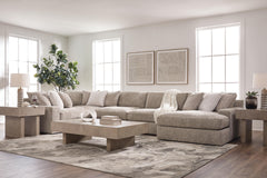 Nexora-Court Burlap 5-Piece Sectional with Right-Facing Chaise - Ornate Home