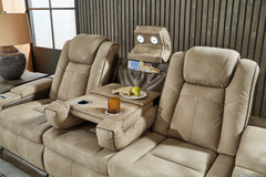 Next-Gen DuraPella Dual Tone Sand Power Reclining Sofa and Loveseat - Ornate Home