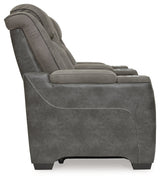 Next-Gen DuraPella Dual-Tone Slate Power Reclining Loveseat w/ Console (Online Special Price) - Ornate Home