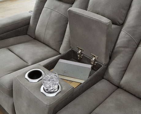 Next-Gen DuraPella Gray Power Reclining Sofa, Loveseat and Recliner Box Arm - Ornate Home
