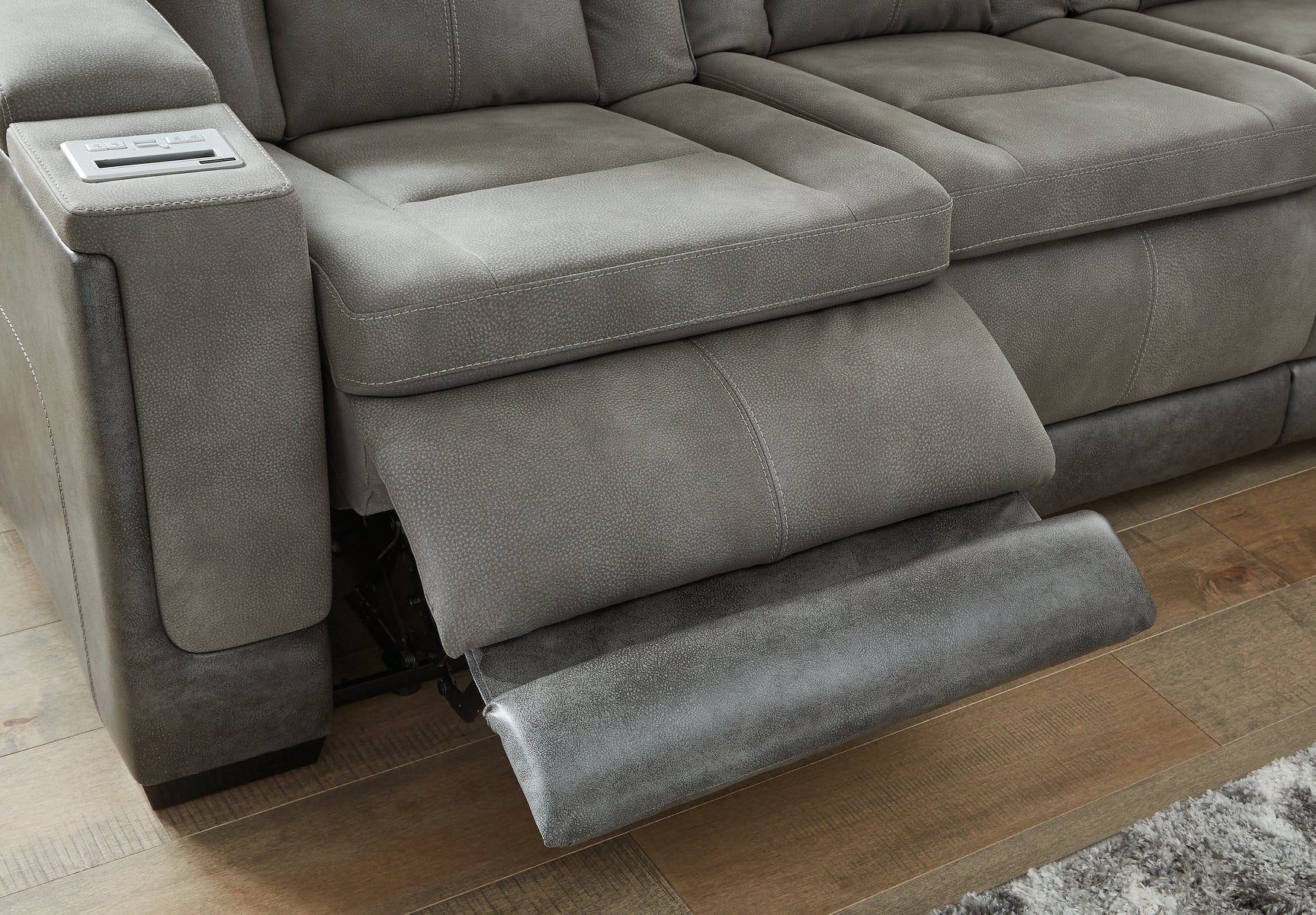 Next-Gen DuraPella Gray Power Reclining Sofa, Loveseat and Recliner Box Arm - Ornate Home