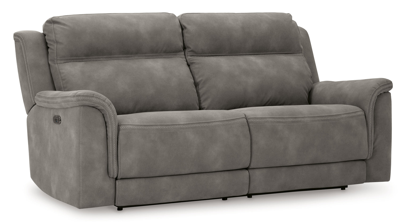 Next-Gen DuraPella Gray Power Reclining Sofa, Loveseat and Recliner Pillow Arm - Ornate Home