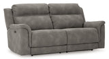 Next-Gen DuraPella Gray Power Reclining Sofa and Loveseat (Online Special Price) - Ornate Home