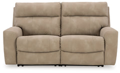 Next-Gen DuraPella Sand 2-Piece Power Reclining Sectional Loveseat - Ornate Home