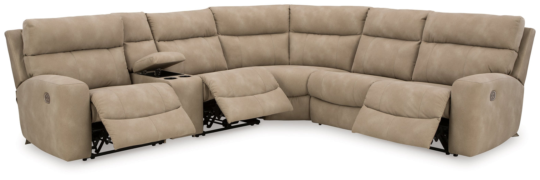 Next-Gen DuraPella Sand 6-Piece Power Reclining Sectional (Online Special Price) - Ornate Home