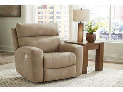 Next-Gen DuraPella Sand Power Recliner with Adj. Headrest - Ornate Home