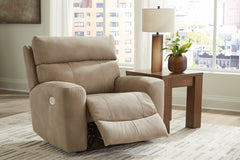 Next-Gen DuraPella Sand Power Recliner with Adj. Headrest - Ornate Home