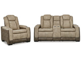 Next-Gen DuraPella Sand Power Reclining Loveseat & Power Recliner - Ornate Home