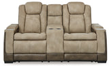 Next-Gen DuraPella Sand Power Reclining Loveseat w/ Console (Online Special Price) - Ornate Home