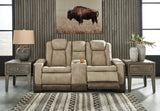Next-Gen DuraPella Sand Power Reclining Loveseat w/ Console (Online Special Price) - Ornate Home