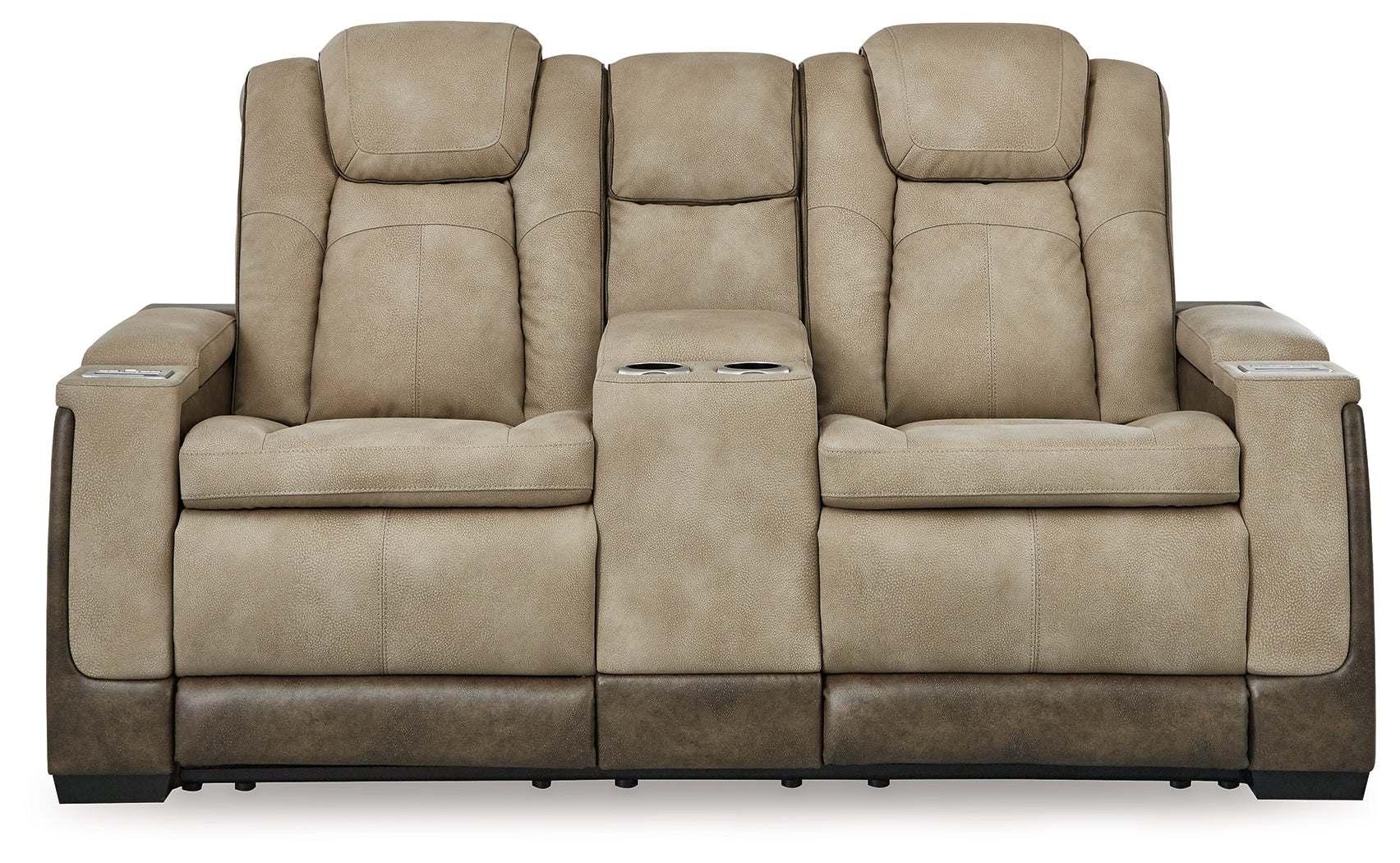 Next-Gen DuraPella Sand Power Reclining Loveseat w/ Console - Ornate Home
