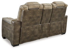 Next-Gen DuraPella Sand Power Reclining Loveseat w/ Console - Ornate Home
