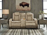 Next-Gen DuraPella Sand Power Reclining Loveseat w/ Console - Ornate Home