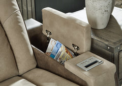 Next-Gen DuraPella Sand Power Reclining Loveseat w/ Console - Ornate Home