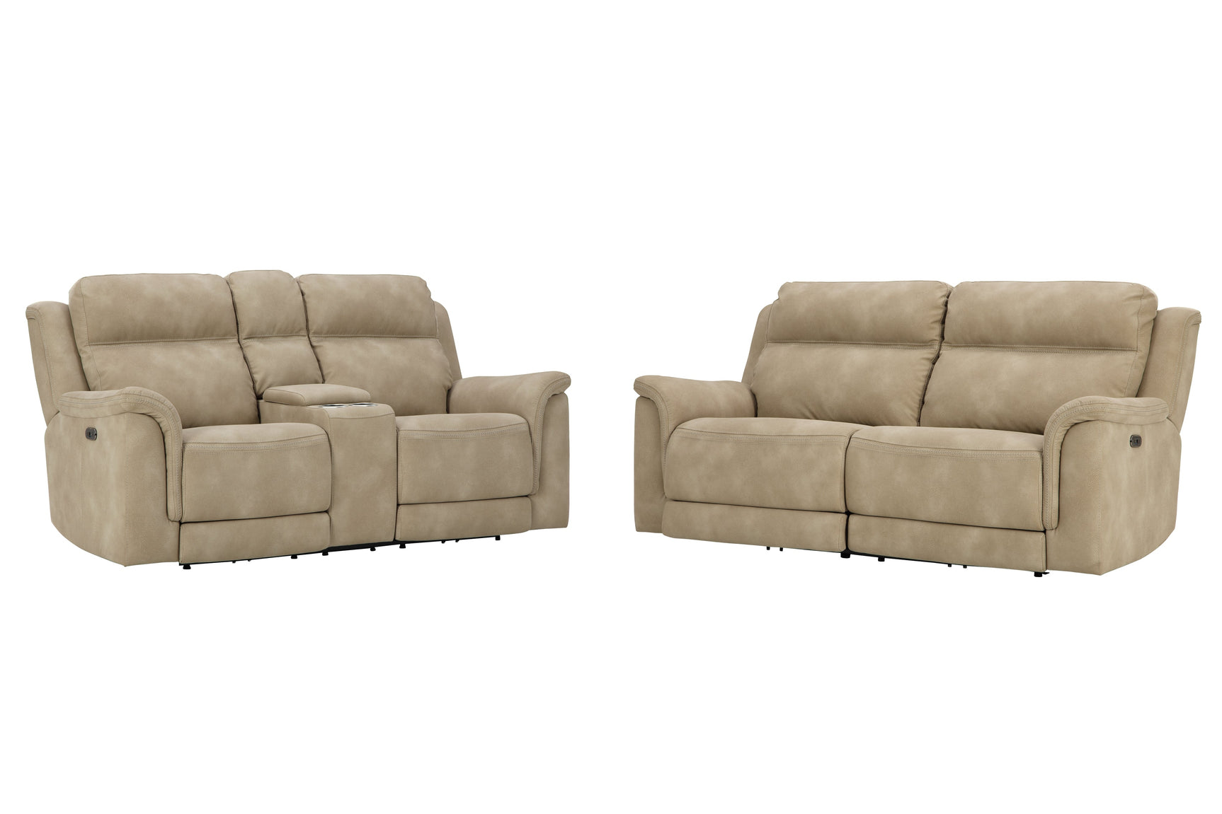 Next-Gen DuraPella Sand Power Reclining Sofa and Loveseat - Ornate Home