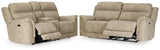 Next-Gen DuraPella Sand Power Reclining Sofa and Loveseat - Ornate Home
