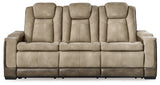Next-Gen DuraPella Sand Power Reclining Sofa w/ Drop-Down Table (Online Special Price) - Ornate Home