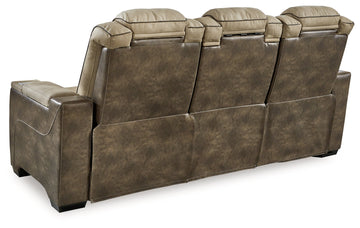 Next-Gen DuraPella Sand Power Reclining Sofa w/ Drop-Down Table - Ornate Home