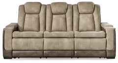 Next-Gen DuraPella Sand Power Reclining Sofa w/ Drop-Down Table - Ornate Home
