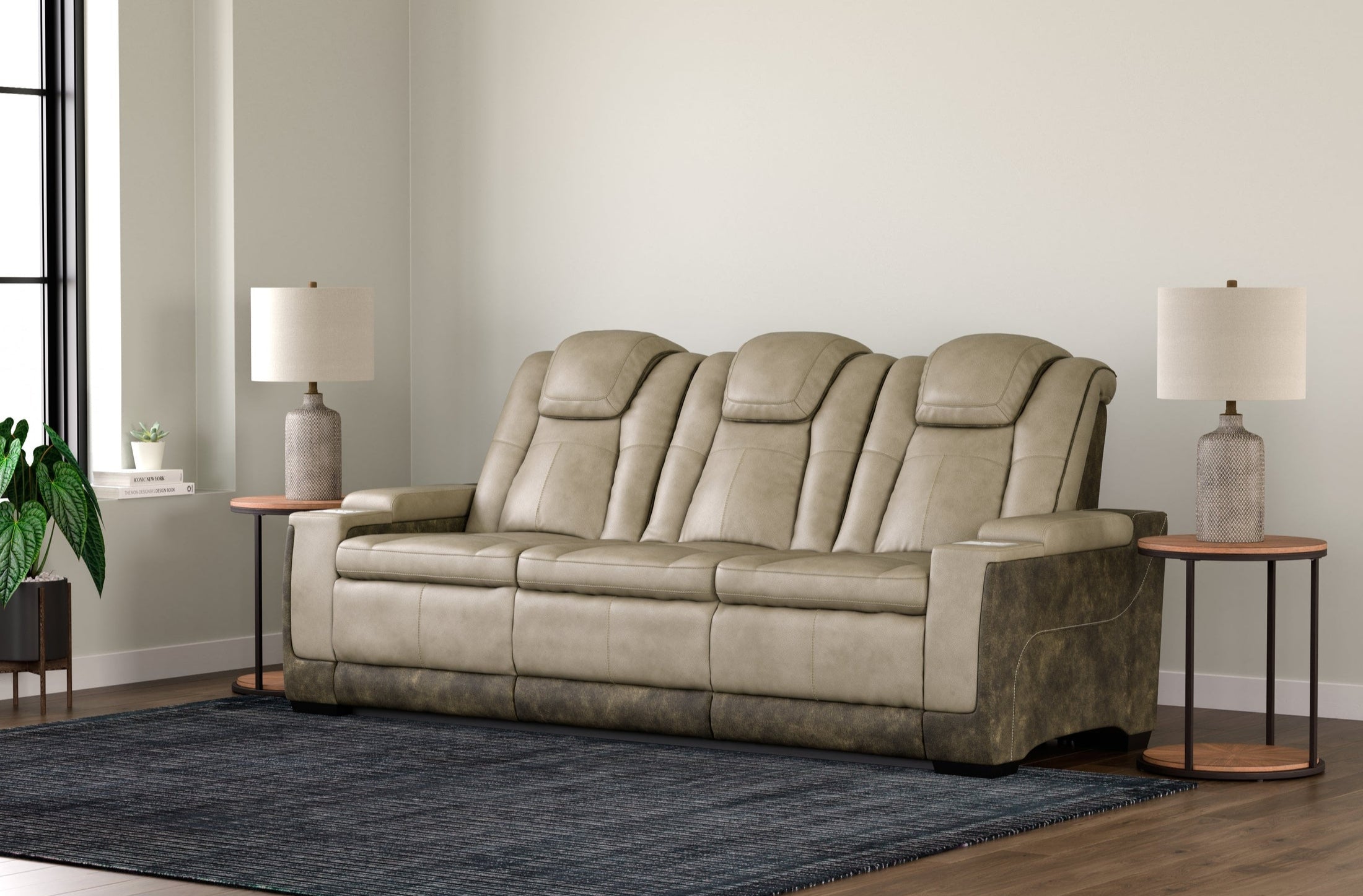 Ashley Furniture Next-Gen DuraPella Sand Power Reclining Sofa w