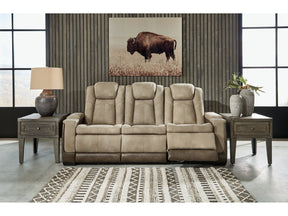 Next-Gen DuraPella Sand Power Reclining Sofa w/ Drop-Down Table - Ornate Home