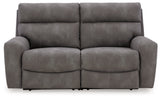 Next-Gen DuraPella Slate 2-Piece Power Reclining Sectional Loveseat (Online Special Price) - Ornate Home