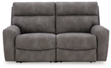 Next-Gen DuraPella Slate 2-Piece Power Reclining Sectional Loveseat - Ornate Home