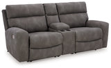 Next-Gen DuraPella Slate 3-Piece Power Reclining Sectional Loveseat with Console (Online Special Price) - Ornate Home