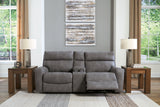 Next-Gen DuraPella Slate 3-Piece Power Reclining Sectional Loveseat with Console - Ornate Home