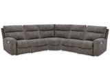 Next-Gen DuraPella Slate 5-Piece Power Reclining Sectional (2 armless chairs) (Online Special Price) - Ornate Home