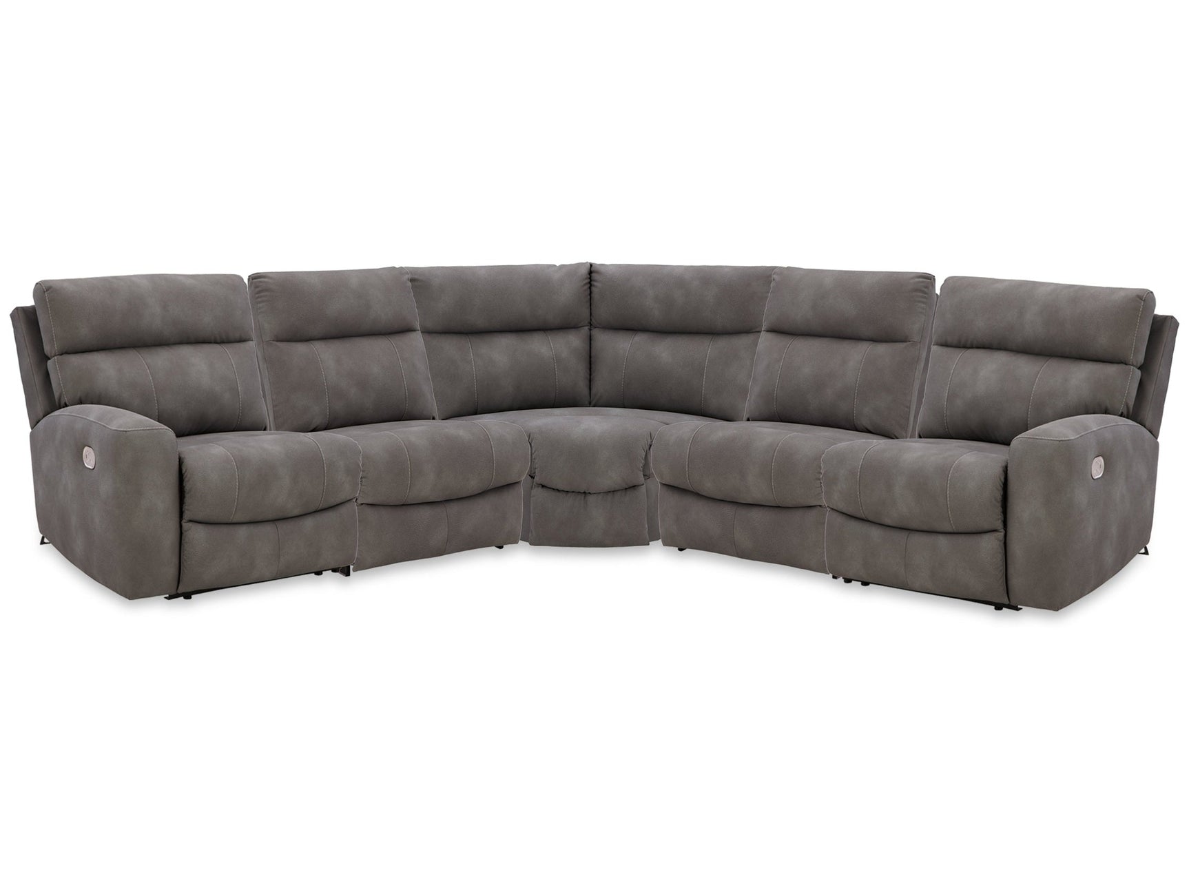 Next-Gen DuraPella Slate 5-Piece Power Reclining Sectional (2 armless chairs) (Online Special Price) - Ornate Home