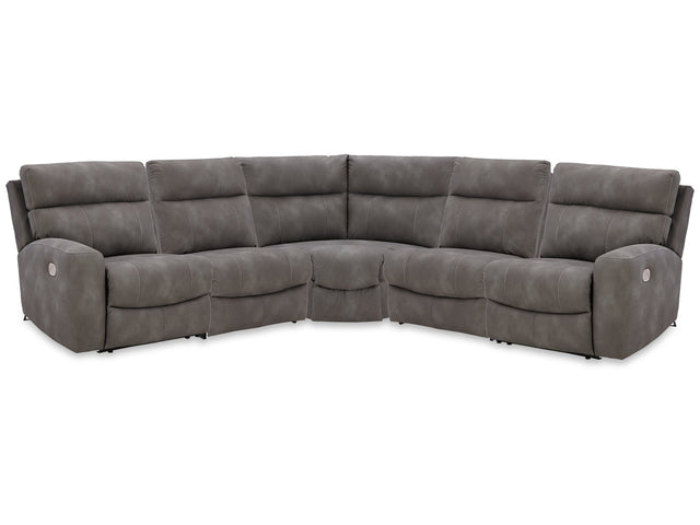 Next-Gen DuraPella Slate 5-Piece Power Reclining Sectional (2 armless chairs) (Online Special Price) - Ornate Home