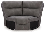Next-Gen DuraPella Slate 5-Piece Power Reclining Sectional (2 armless chairs) (Online Special Price) - Ornate Home