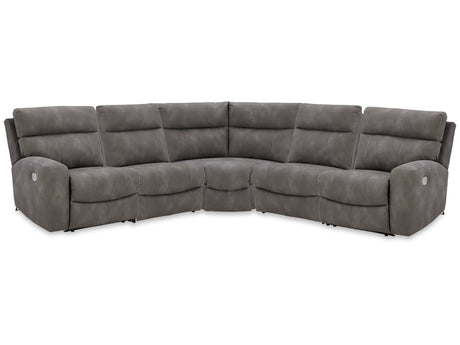 Next-Gen DuraPella Slate 5-Piece Power Reclining Sectional (2 armless chairs) - Ornate Home