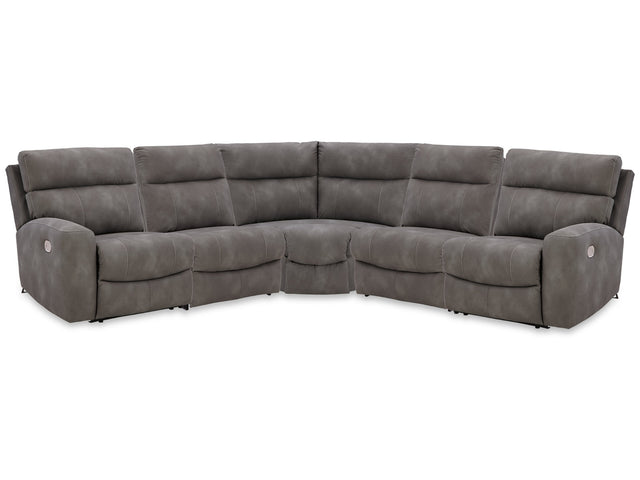 Next-Gen DuraPella Slate 5-Piece Power Reclining Sectional (2 armless chairs) - Ornate Home