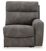 Next-Gen DuraPella Slate 5-Piece Power Reclining Sectional (2 armless chairs) - Ornate Home