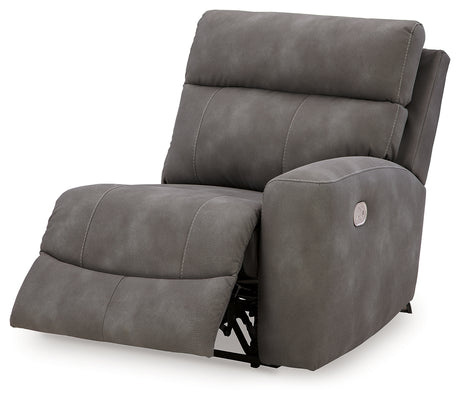 Next-Gen DuraPella Slate 5-Piece Power Reclining Sectional (2 armless chairs) - Ornate Home