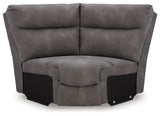Next-Gen DuraPella Slate 5-Piece Power Reclining Sectional (2 armless chairs) - Ornate Home